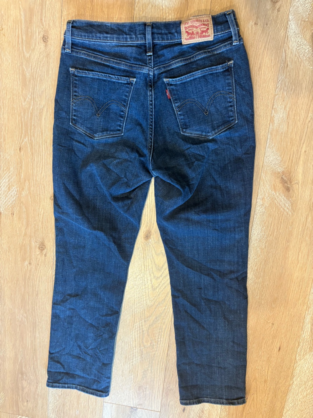 Dark Blue Women's Slim Straight Jeans - Picture 3 of 3